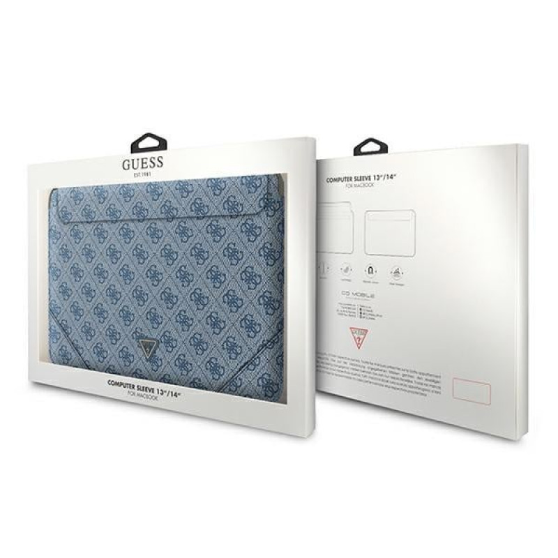Guess GUCS14P4TB laptop-hoes 13/14 inch, 4G Uptown Triangle, blauw