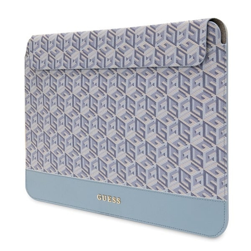 Guess GUCS14HGCFSEB laptophoes 14 inch, GCube Stripes, blauw