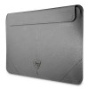 Guess GUCS16PSATLG laptop sleeve 16 inch, Saffiano Triangle, zilver