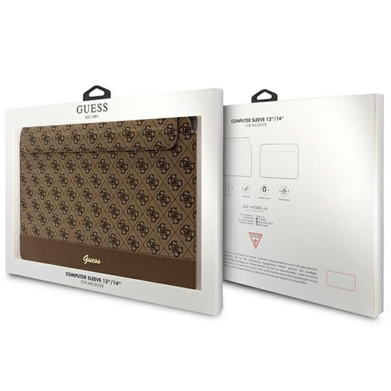 Guess GUCS14PS4SGW laptop hoes 14 inch, 4G Stripe Metal Logo, bruin