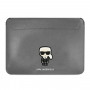 Karl Lagerfeld KLCS16PISFG laptop hoes 16 inch, Saffiano Ikonik Karl, zilver