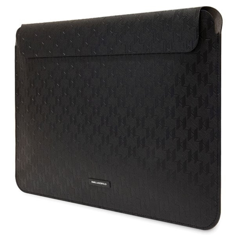 Karl Lagerfeld KLCS14SAKLHPK Laptophoes voor 14 inch, zwart, Saffiano Monogram Plaque