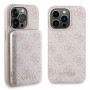 Guess GUBPM5P14L4GEMGP Apple iPhone 14 Pro hardcase + 5000 mAh MagSafe powerbank bundel, 4G Metal Logo, roze