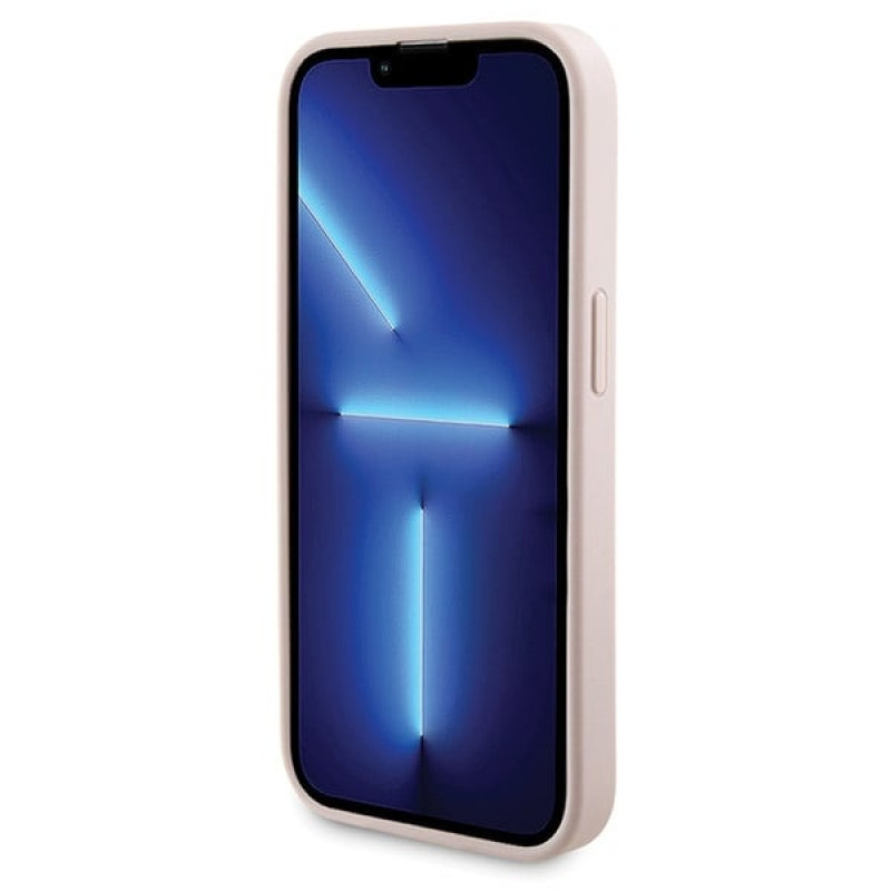 Guess GUBPM5P14L4GEMGP Apple iPhone 14 Pro hardcase + 5000 mAh MagSafe powerbank bundel, 4G Metal Logo, roze