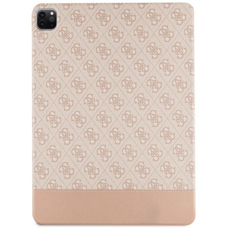 Guess GUFCP12PS4SGP Apple iPad Pro 12.9" (2020/2021/2022, 4e/5e/6e generatie) Bookcase, 4G Stripe Allover, roze