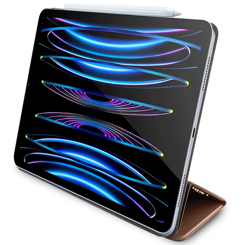Guess GUFCP12PS4SGP Apple iPad Pro 12.9" (2020/2021/2022, 4e/5e/6e generatie) Bookcase, 4G Stripe Allover, roze