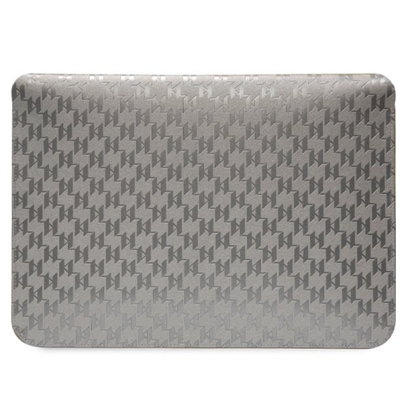 Karl Lagerfeld KLCS14SAKHPCG Laptophoes voor 14 inch, zilver, Saffiano Monogram Choupette