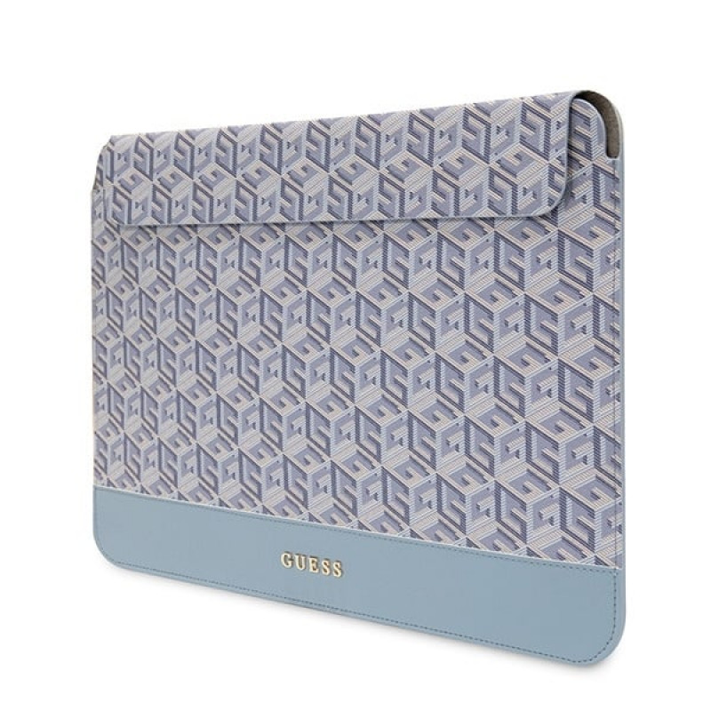 Guess GUCS16HGCFSEB Laptophoes voor maximaal 16 inch, GCube Stripe, blauw