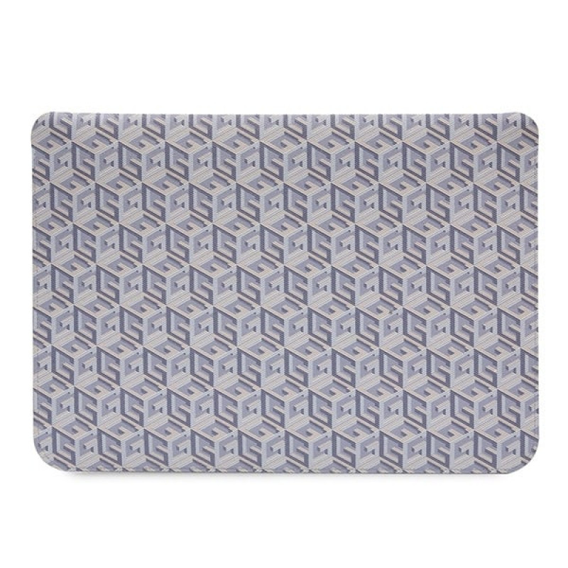Guess GUCS16HGCFSEB Laptophoes voor maximaal 16 inch, GCube Stripe, blauw