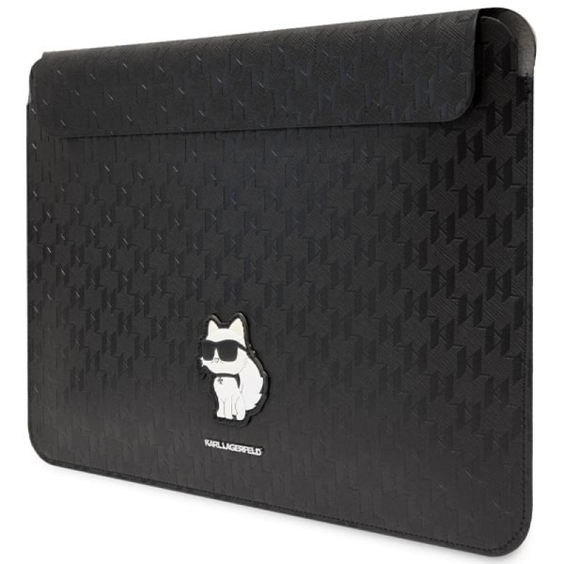 Karl Lagerfeld KLCS14SAKHPCK Laptophoes voor 14 inch, zwart, Saffiano Monogram Choupette