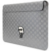 Karl Lagerfeld KLCS14SAKHPKG Laptophoes voor 14 inch, zilver, Saffiano Monogram Ikonik