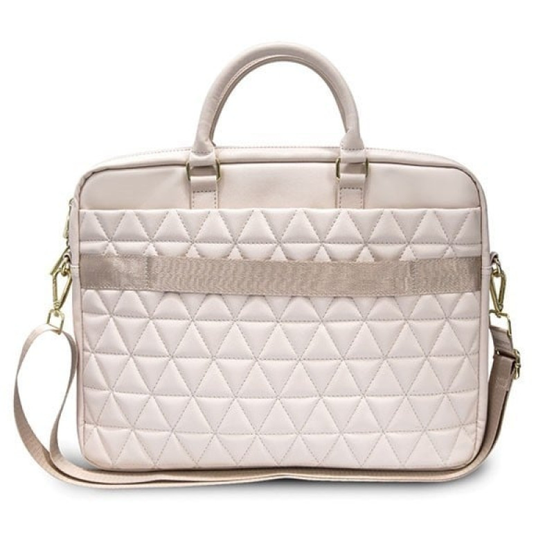 Guess GUCB15QLPK Laptoptas 15 inch, roze, Quilted