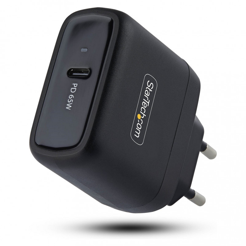 StarTech.com 1065EB-WALL-CHARGER 65 W USB-C GaN laptoplader, zwart