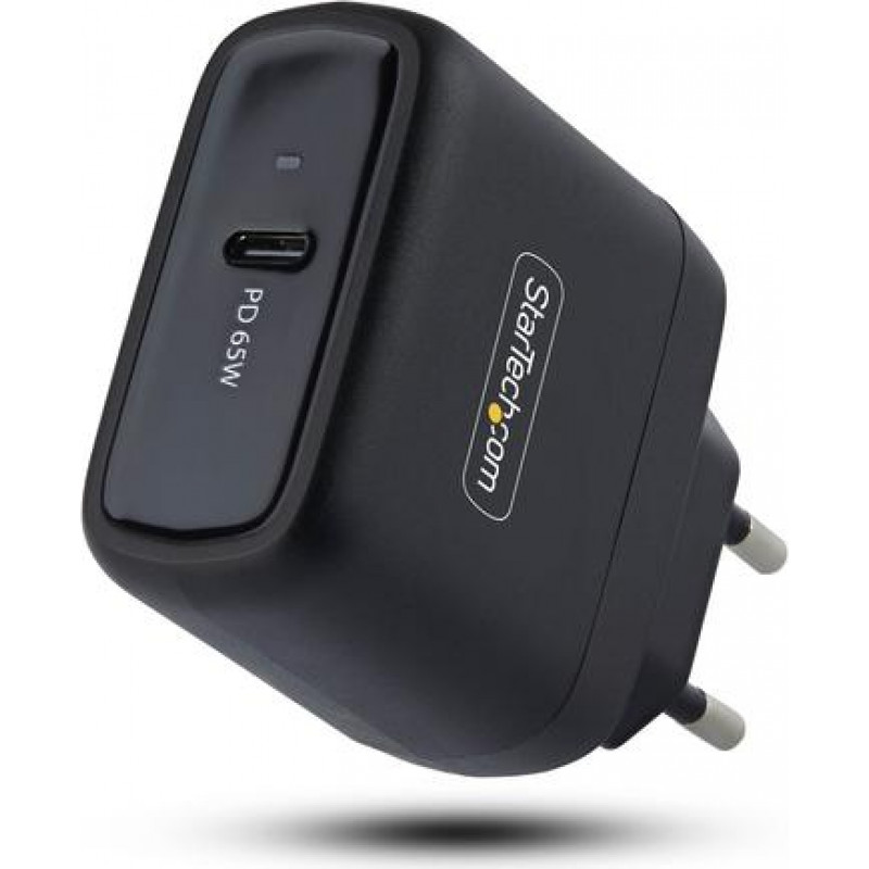 StarTech.com 1065EB-WALL-CHARGER 65 W USB-C GaN laptoplader, zwart
