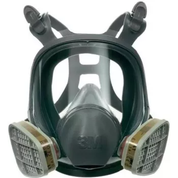 3M 6800 volgelaatsmasker herbruikbare ademhalingsbescherming, medium, silicone, polycarbonaat lens, bajonetfilteraansluiting, grijs/zwart