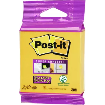3M Post-it Super Sticky plaknotities 2014-S, 76x76 mm, narcisgeel, 270 vel