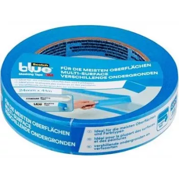 3M ScotchBlue Original Multi-Surface schildersband 2090, 24 mm x 41 m, blauw, 14 dagen schoon verwijderen, binnen/buiten 2090DABE24