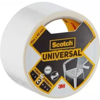 3M universeel plakband, wit, 48 mm x 10 m, 6 rollen – bundelen, bevestigen, beschermen, repareren, verzegelen 7100205294