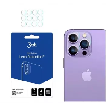 3MK Apple iPhone 14 Pro/14 Pro Max lensbescherming - gehard glas en aluminiumlegering, 9H hardheid, zwart