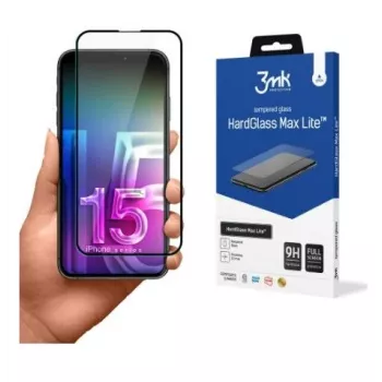 3MK Apple iPhone 15 Plus HardGlass Max Lite zwart