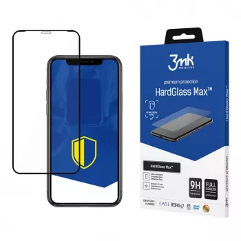 3MK Apple iPhone XR/11 Zwart - HardGlass Max Gehard Glas Screenprotector