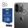 3MK Lens Pro Full Cover Cameralensbescherming van gehard glas voor iPhone 14 Pro / 14 Pro Max met aluminium frame en montageframe (1 stuk, zwart)