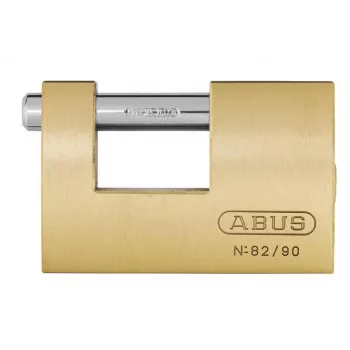 ABUS 82/90 hangslot van massief messing met gehard stalen beugel – hoge veiligheid, dubbel vergrendeld, 2 sleutels