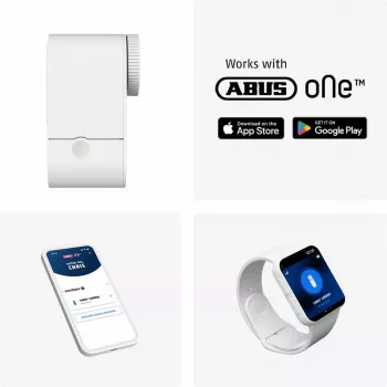 ABUS ABLO10000W draadloze deurslotmotor – opbouwmontage voor euro-profielcilinder, wit