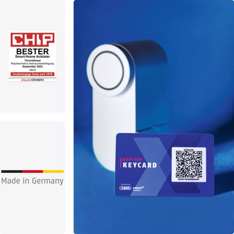 ABUS ABLO10000W draadloze deurslotmotor – opbouwmontage voor euro-profielcilinder, wit
