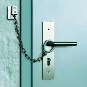 ABUS ABTS21540 deurketting met veiligheidsring, vernikkeld staal, 215 mm