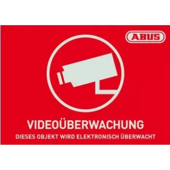 ABUS AU1421 rechthoekige rood/witte zelfklevende alarmsticker 74 x 52,5 mm