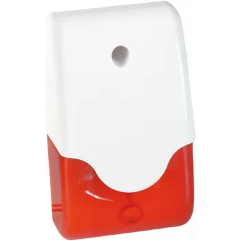ABUS Security-Center SG1681 Mini-sirene met flitslicht, Rood, 12 V DC, 105 dB, IP44, bedraad, Binnen-/overdekt buitenbereik