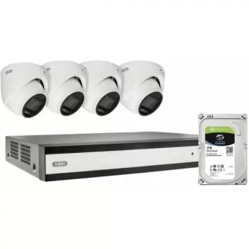 ABUS SECURITY-CENTER TVVR33843D 8-kanaals hybride analoog/IP-recorderset met 4 mini-dome camera's