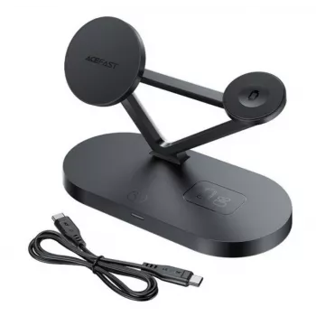ACEFAST 15W Qi draadloze oplader voor iPhone met MagSafe, Apple Watch en Apple AirPods standaard magnetisch zwart