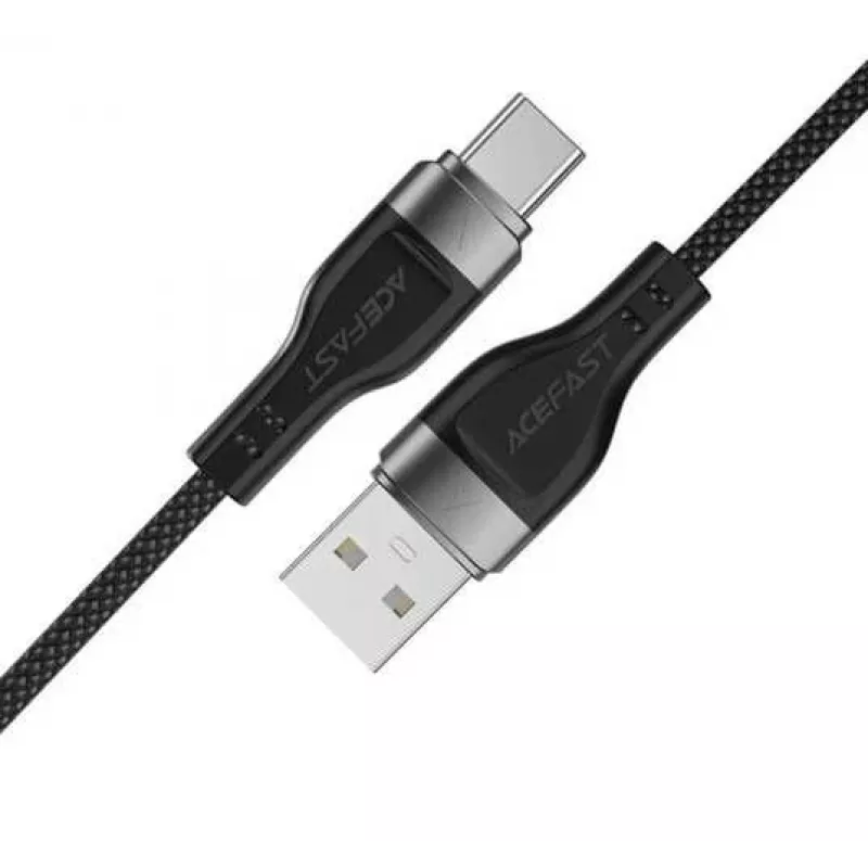 ACEFAST C11-04 USB-A naar USB-C 3A Magnetische Gevlochten Kabel 1,2m Zwart