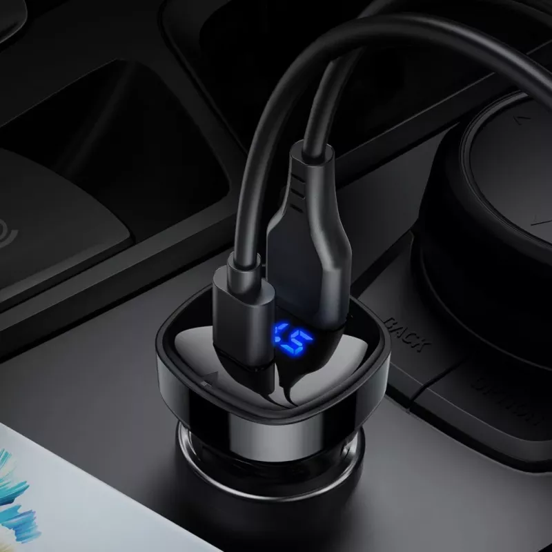ACEFAST autolader 66W USB Type-C / USB, PPS, Power Delivery, Quick Charge 4.0, AFC, FCP zwart (B4 black)