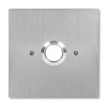 ACO INS-OB-60 verlichte, vlak gemonteerde deurcontactdrukknop, RVS, voor O60 elektra inbouwdoos