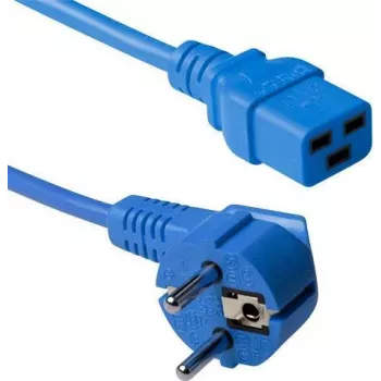ACT 3m haakse Schuko-naar-C19 blauwe netkabel 16A 250V AK5174