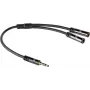 ACT AC3620 audio-splitterkabel 0,15 m 3,5 mm stekker naar 2x bus zwart
