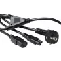 ACT AK5166 netkabel Y-adapter Schuko naar C13 + C5 1,8 m zwart