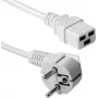ACT AK5413 stroomkabel wit 0,6 m CEE 7/7 naar IEC C19