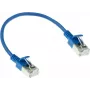 ACT blauwe 0,15m LSZH U/FTP CAT6A datacenter slimline patchkabel snagless met RJ45 stekkers (DC7630)