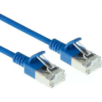 ACT blauwe 5m LSZH U/FTP CAT6A datacenter slimline patchkabel met RJ45-stekkers, snagless (DC7605)