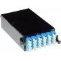 ACT FA2053 MTP/MPO naar LC 12-vezel multimode-cassette, polariteit type B, zwarte metalen behuizing, 1U rackmontage