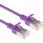 ACT paars 0,25 m LSZH U/FTP CAT6A datacenter slimline patchkabel snagless met RJ45-aansluitingen (DC7352)