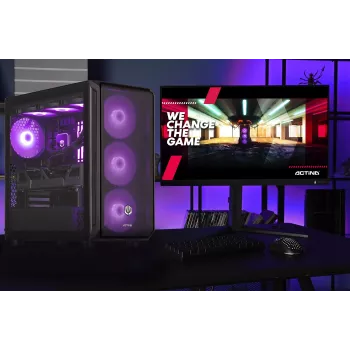 Actina Gaming GameOn desktop-pc, Ryzen 7 7800X3D, 32 GB DDR5, 2 TB SSD, GeForce RTX 5070 12 GB, zonder besturingssysteem