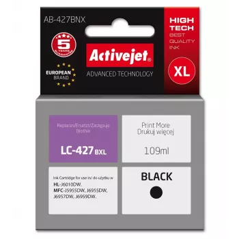 Activejet AB-427BNX Brother-compatibele inktpatroon zwart 109 ml hoge opbrengst