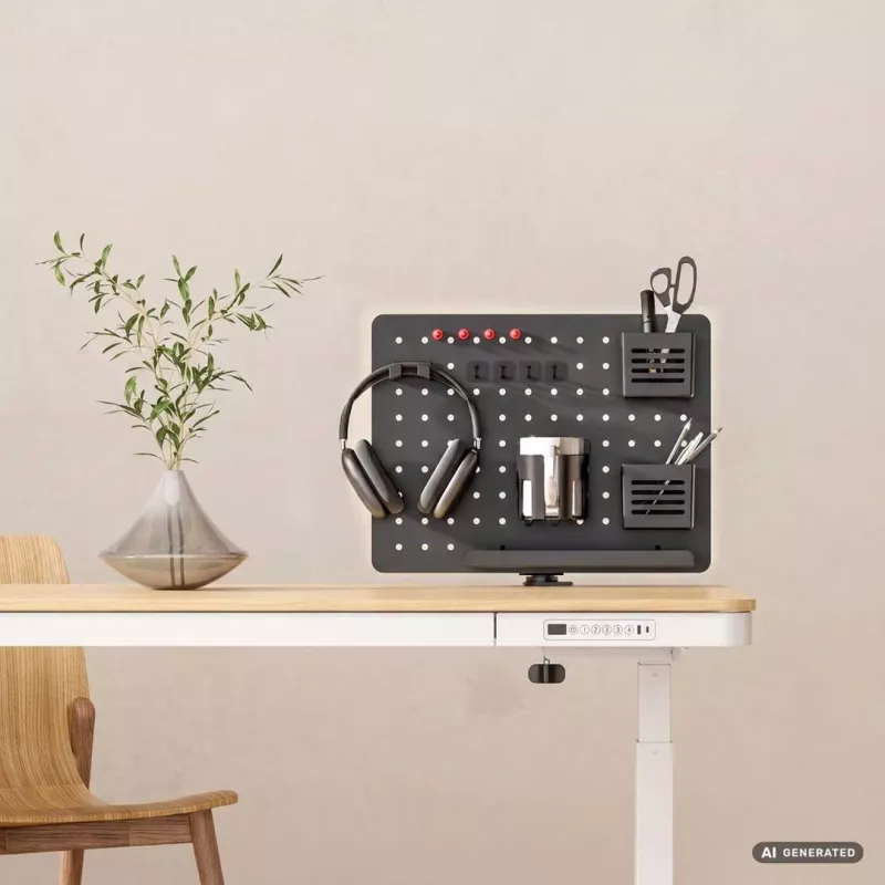 Activejet APB-002B draaibare geperforeerde bureau-organizer met prikbord, mat zwart