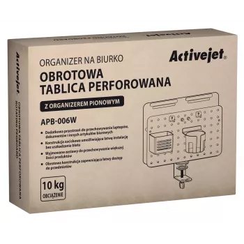 Activejet APB-006W draaibare geperforeerde bureau-organizer, grijs & wit