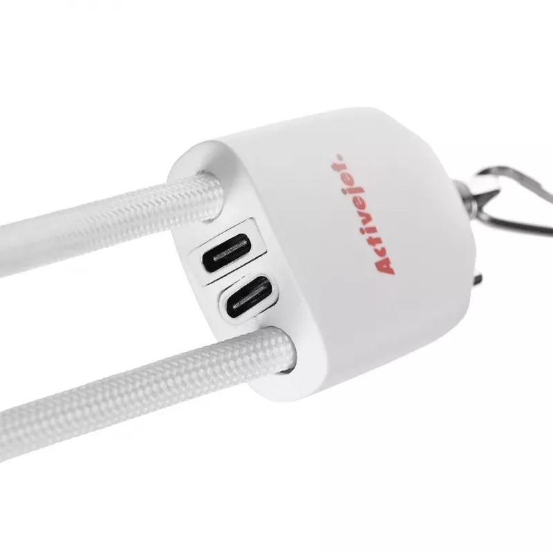 Activejet lanyard met 3-in-1-oplaadkabel, wit